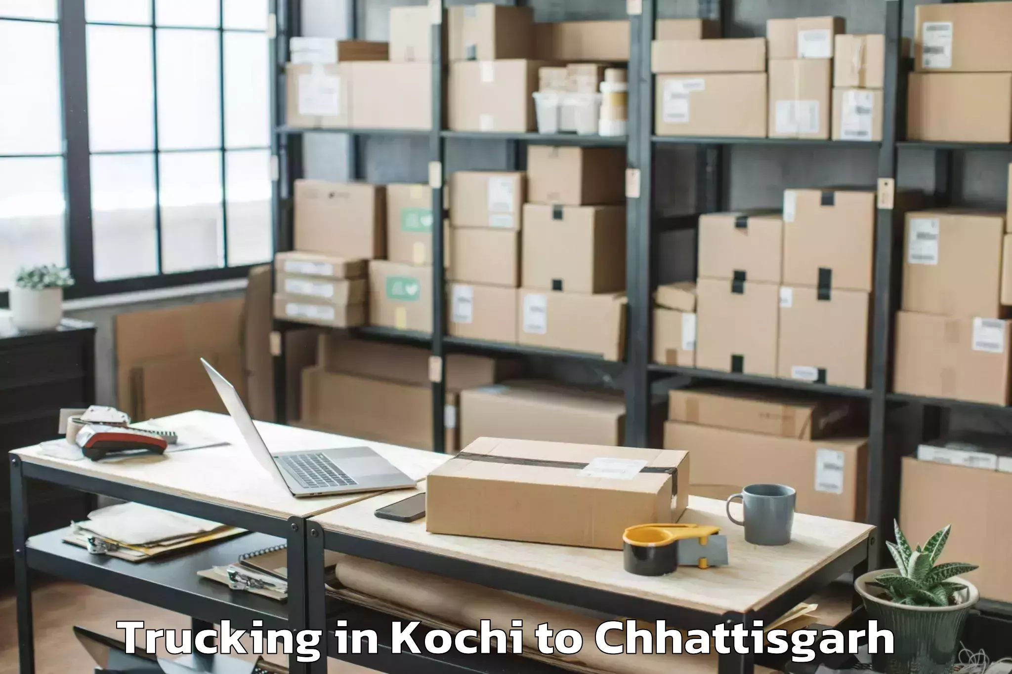 Book Kochi to Rajim Trucking Online